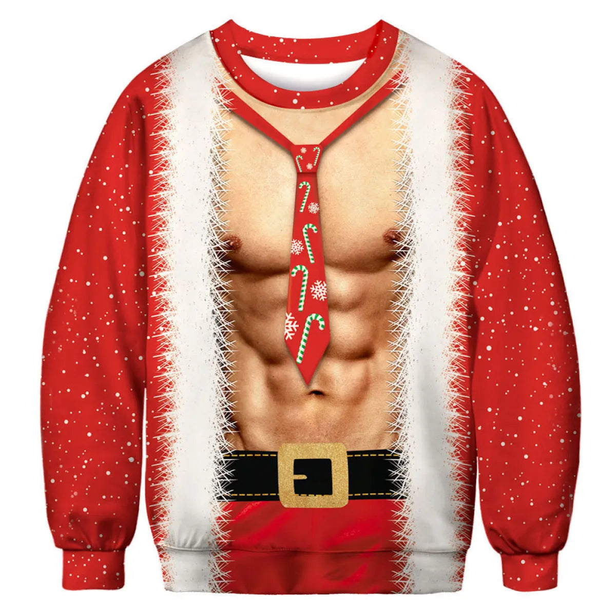 Men's Santa Claus Print Long Sleeve Pullover Sweater