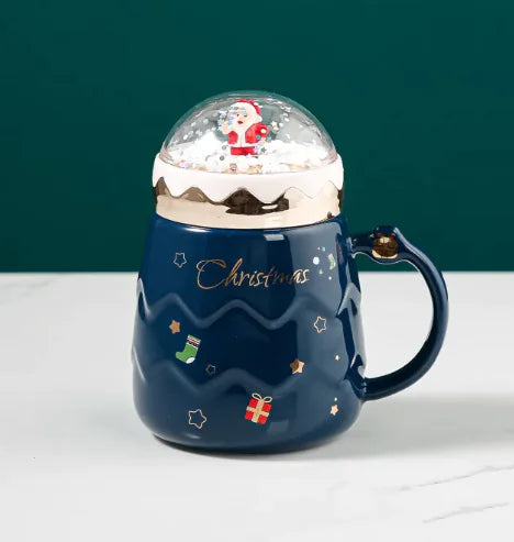 Santa Claus Ceramic Mug with Lid