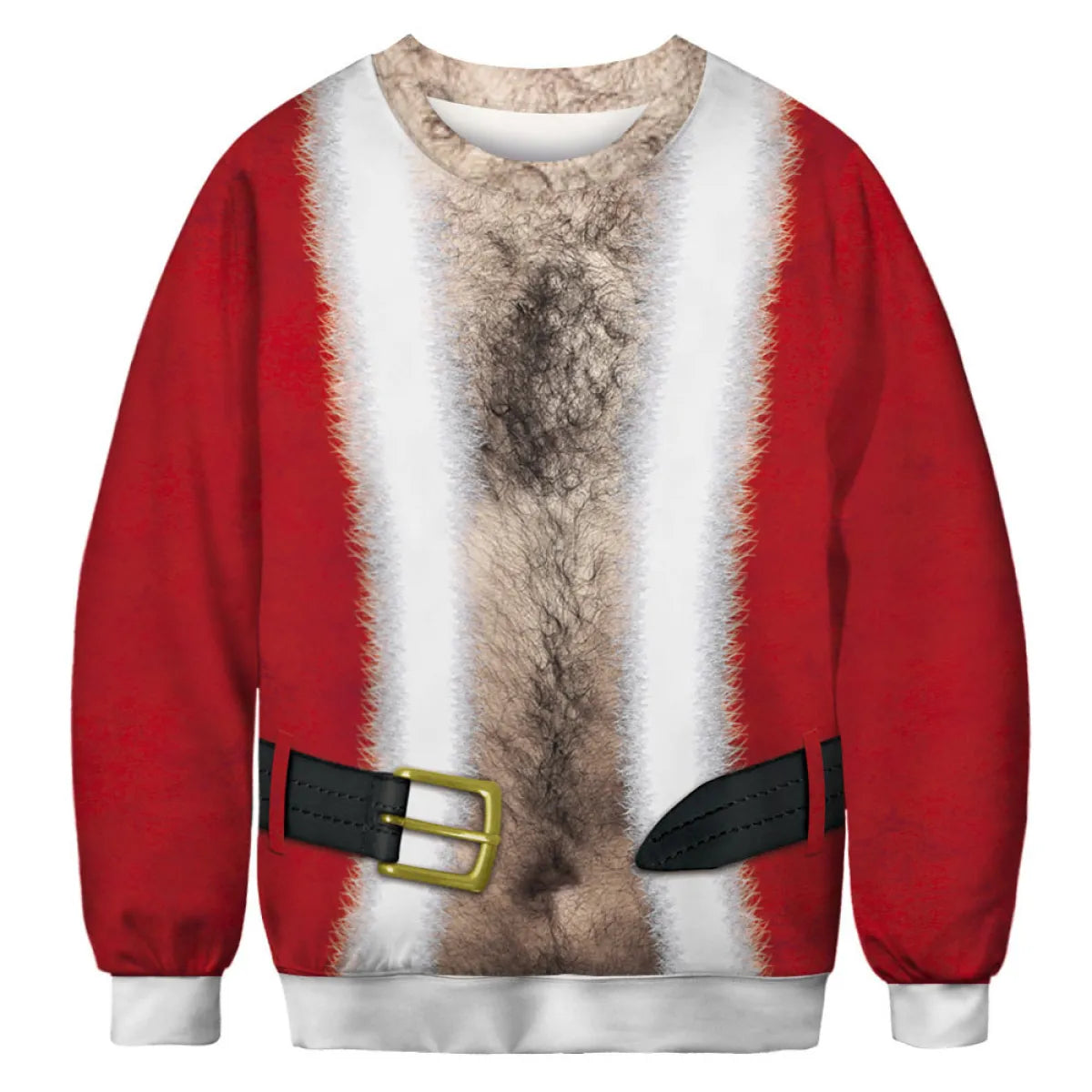 Men's Santa Claus Print Long Sleeve Pullover Sweater