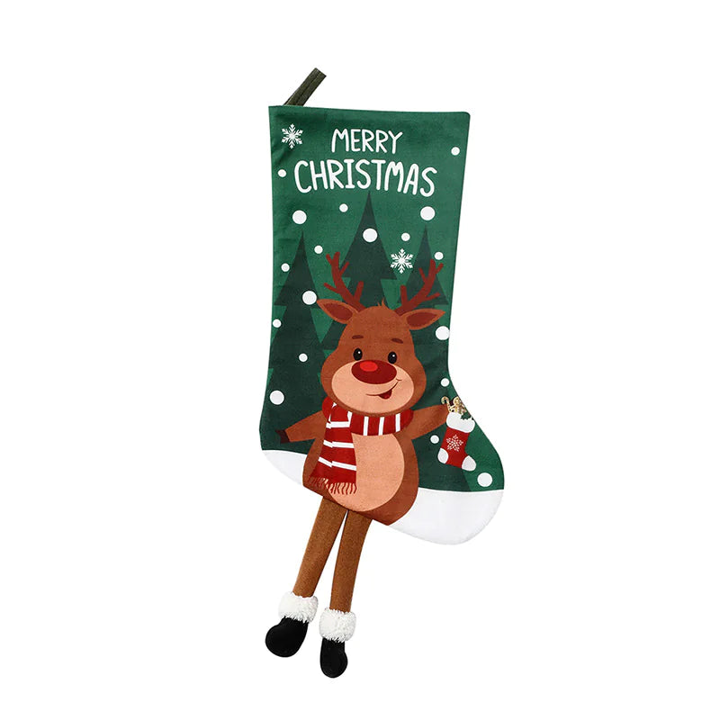 Festive Christmas Hanging Stocking Ornament – Non-Woven Holiday Decoration