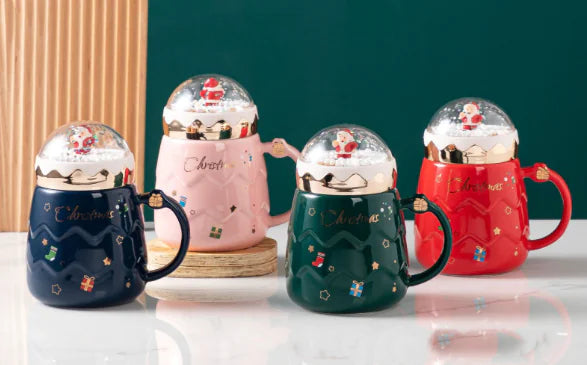 Santa Claus Ceramic Mug with Lid
