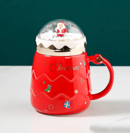 Santa Claus Ceramic Mug with Lid