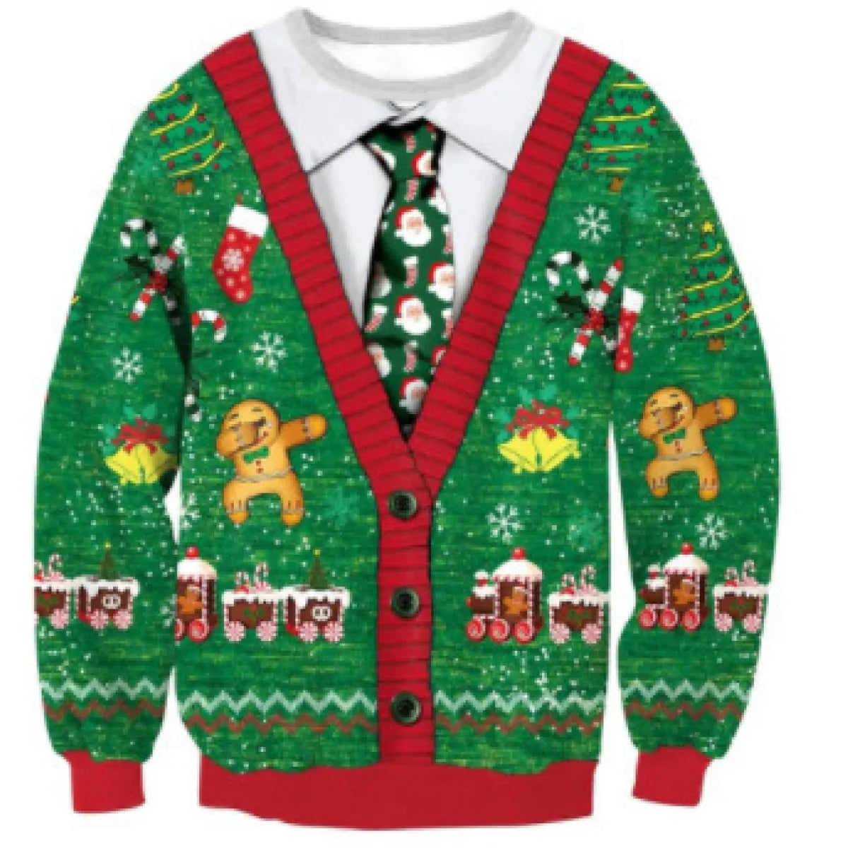 Men's Santa Claus Print Long Sleeve Pullover Sweater