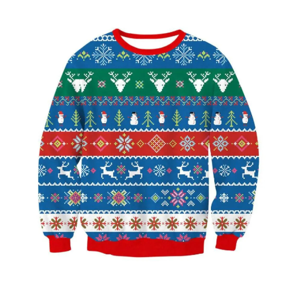Men's Santa Claus Print Long Sleeve Pullover Sweater