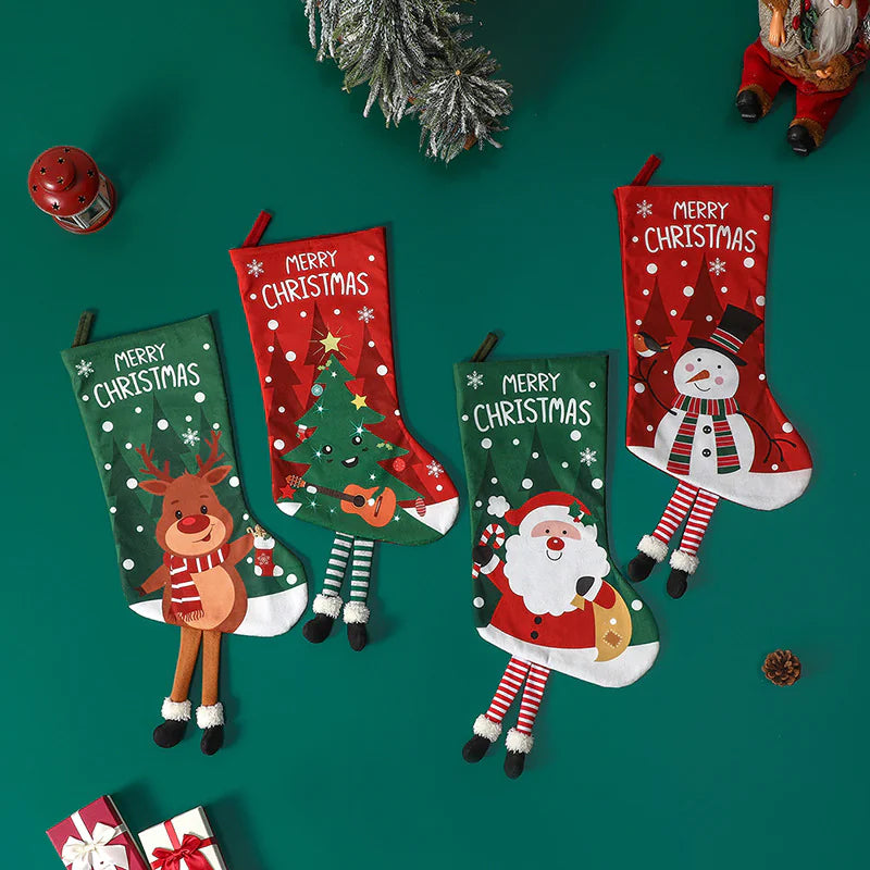 Festive Christmas Hanging Stocking Ornament – Non-Woven Holiday Decoration