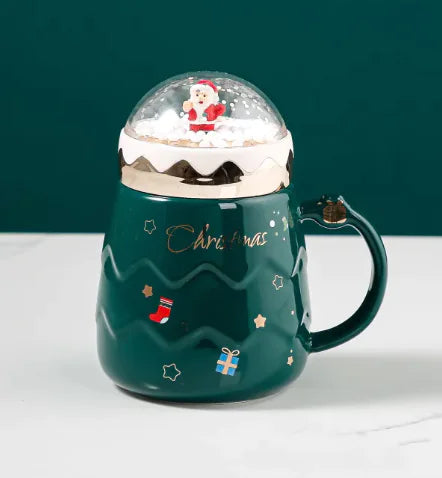 Santa Claus Ceramic Mug with Lid